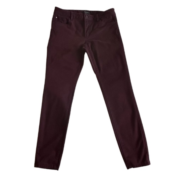 Ann Taylor Women's 6P Burgundy The Skinny Curvy Fit Stretchy Cotton Blend Pants - Picture 1 of 12